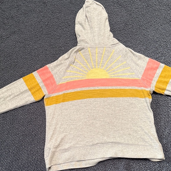 Gray Hoodie with Pink and Yellow Stripes - Picture 4 of 4
